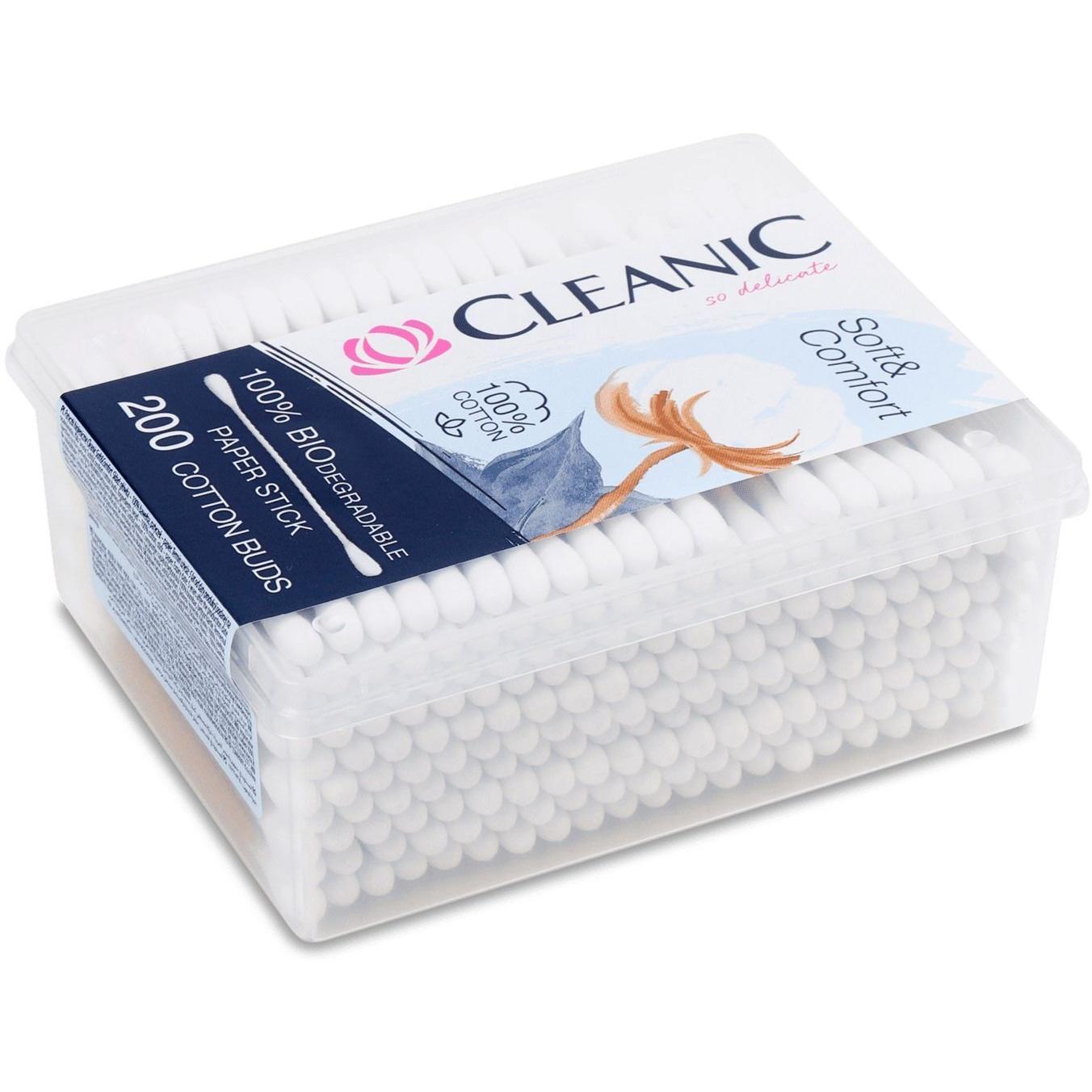 Палички ватні Cleanic Soft & Comfort Квадрат 200 штфото1