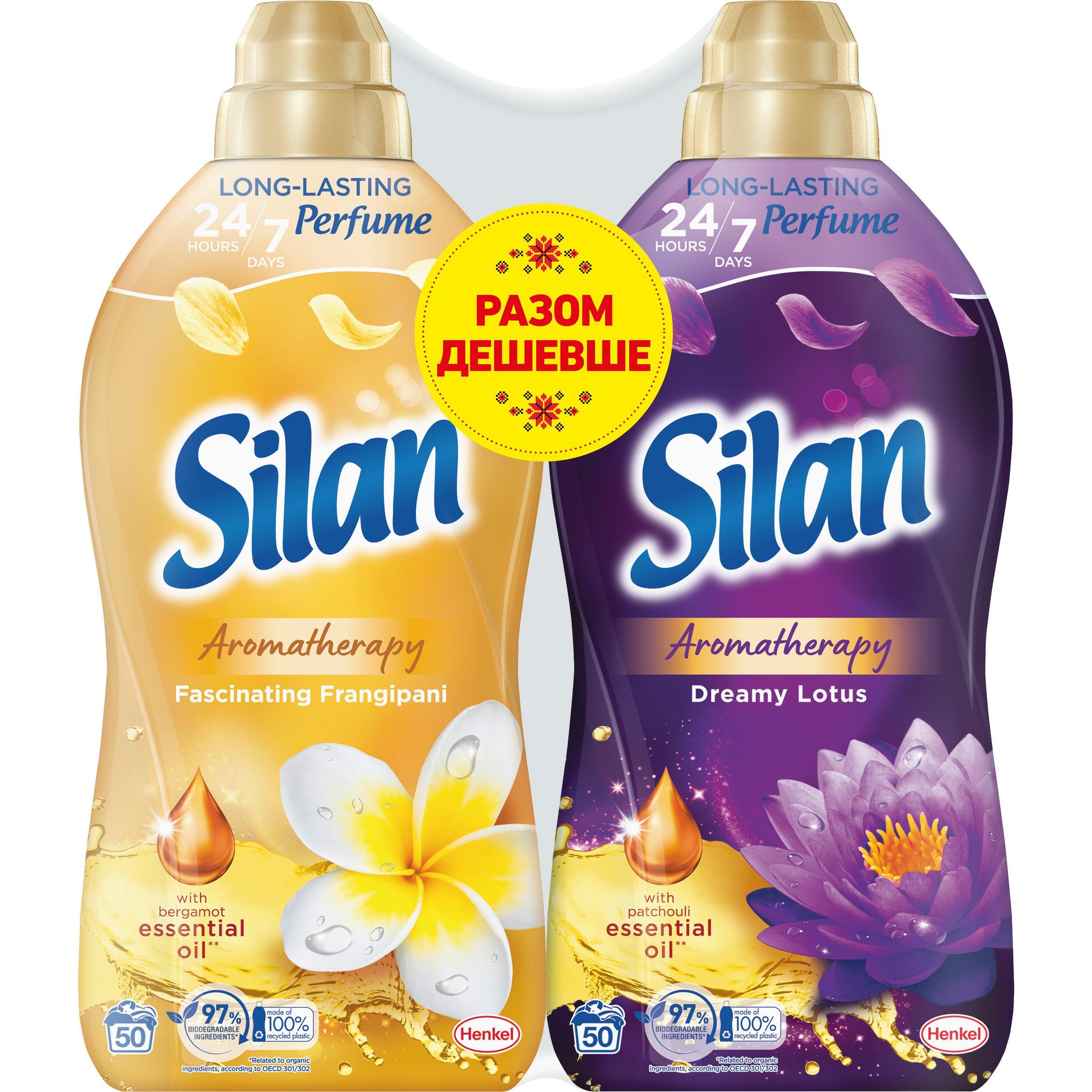 Ополіскувач для білизни Silan Dreamy Lotus + Fascinating Frangipani 2x1100 млфото1