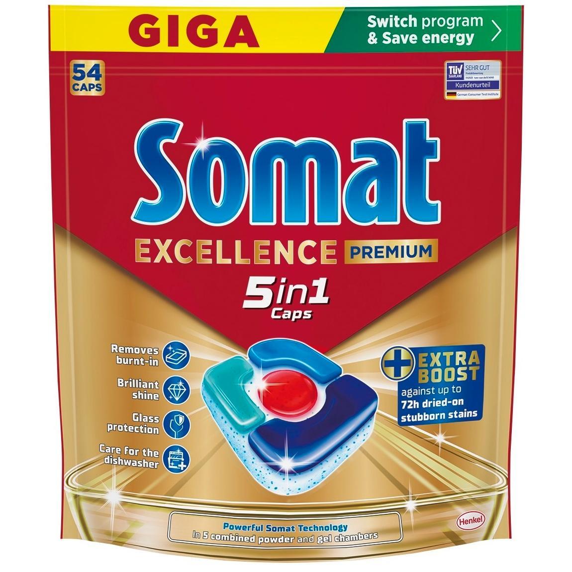 Таблетки для посудомоечных машин Somat Excellence Premium 5in1 54x18.6 г фото 1