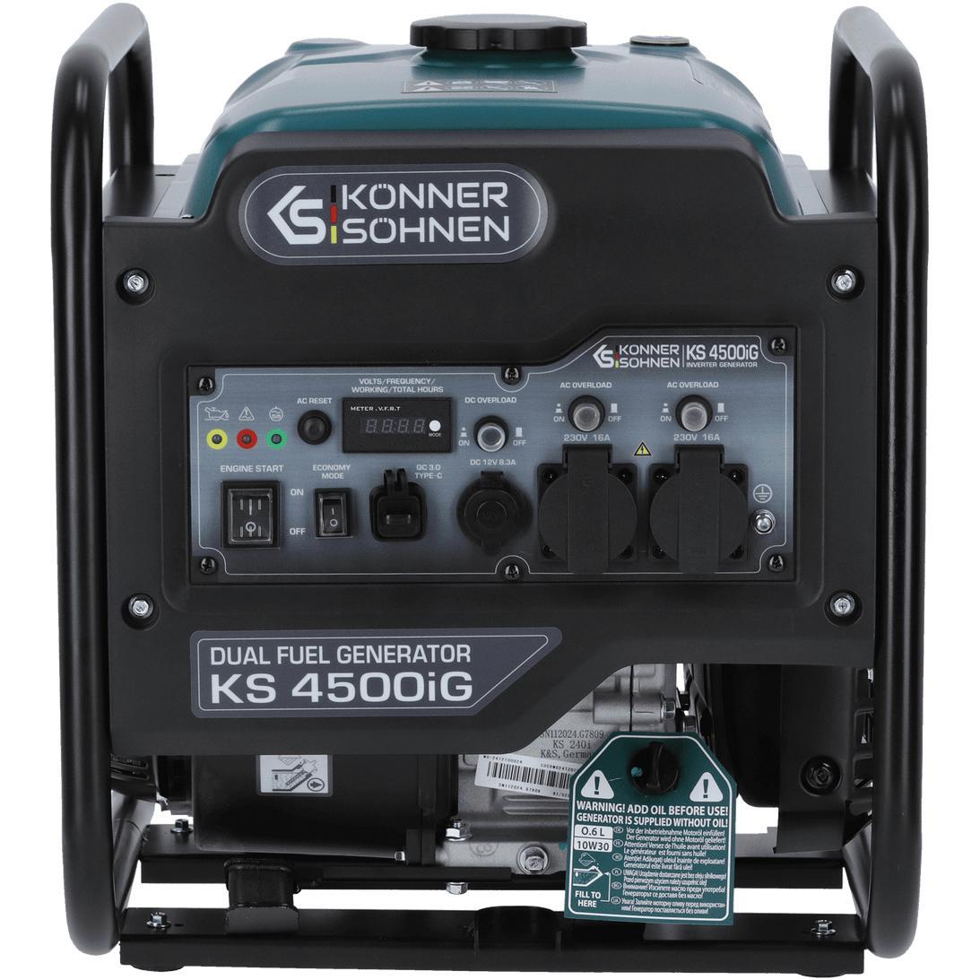 Генератор газово-бензиновий інверторний Konner&Sohnen KS 4500iG, 230В, 4.5кВт (KS4500IG)фото1