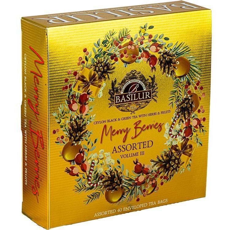 Набор чая Basilur Merry Berry подарочный красный 40 шт фото 1