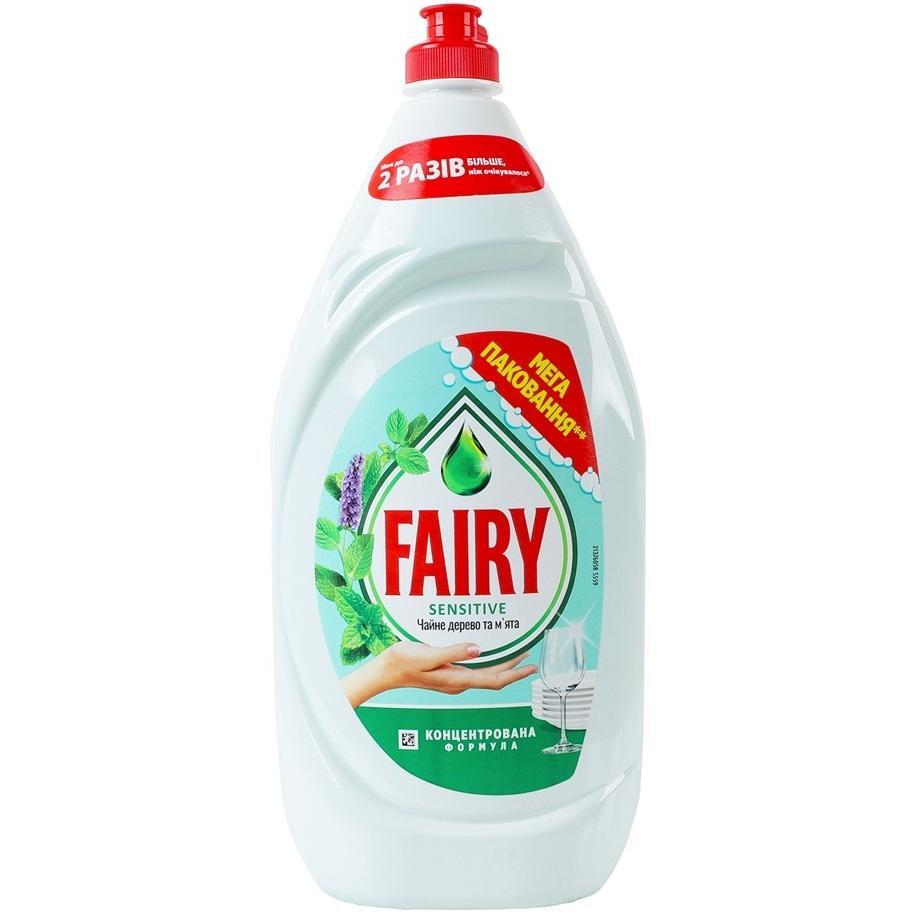 Средство для мытья посуды Fairy Sensitive Чайное дерево и мята 1,35 л фото 1