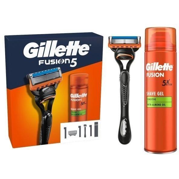 

Набор Gillette Fusion 5 Бритва с 1 сменной кассетой + Гель для бритья Для чувствительной кожи 200 мл