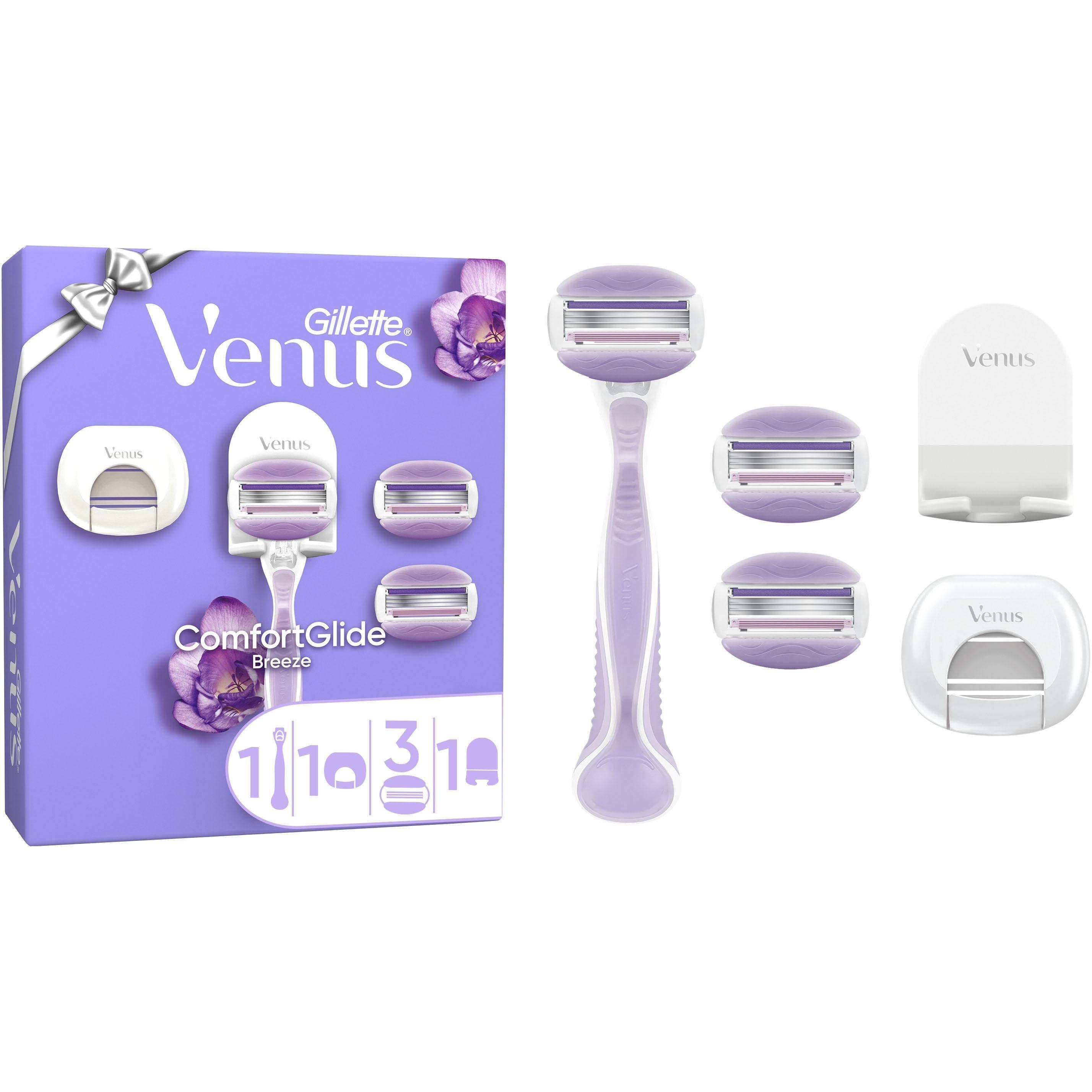 Набір Gillette Venus ComfortGlide Breeze Бритва з 3 змінними касетами + Гачок для бритвифото1