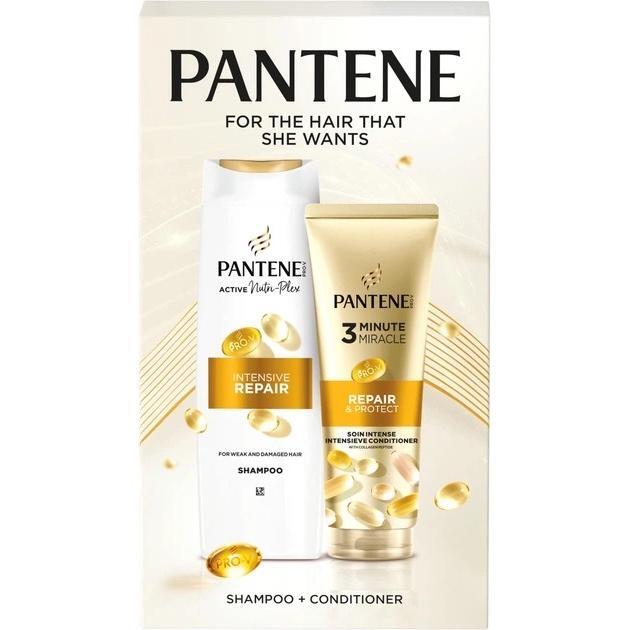 Набір Pantene Шампунь 400 мл + Бальзам-ополіскувач Диво за 3 хвилини Інтенсивне відновлення 220 млфото1