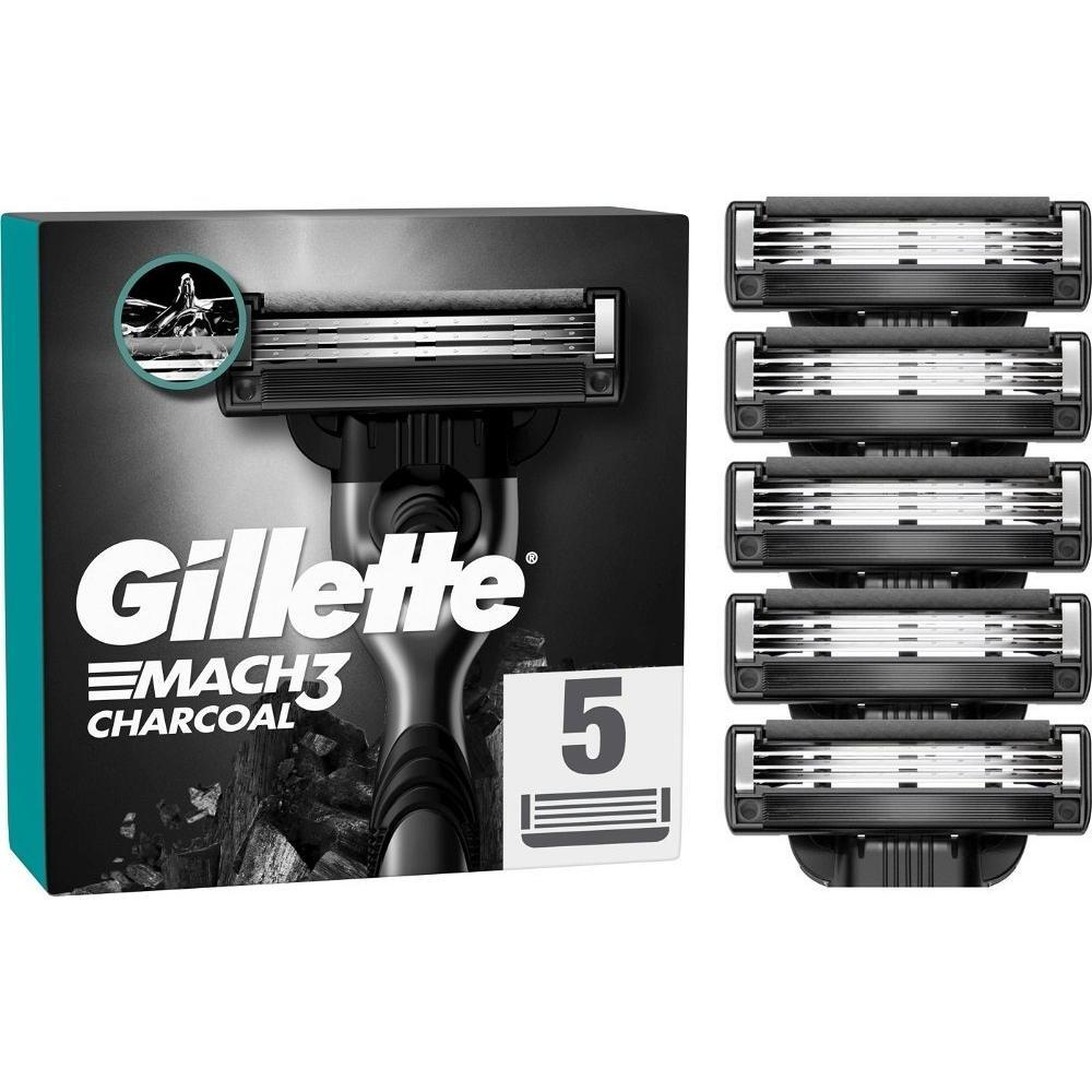 Змінні касети для гоління Gillette Mach 3 Деревне вугілля 5 штфото1