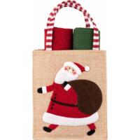 Подарочный набор полотенечек в мешочке Ardesto Christmas Santa 38х63см, 2шт (ART3863HSB)