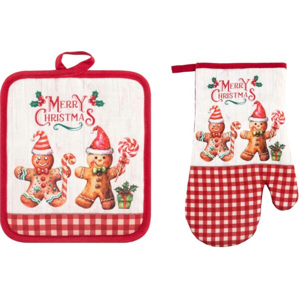 

Набор прихваток для кухни Ardesto Christmas Gingerbread 18х20см, 18х30см, красный (ART14HG)