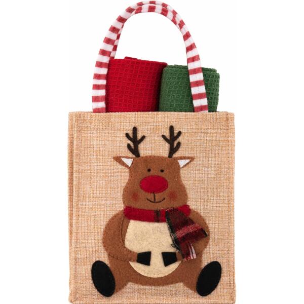 

Подарочный набор полотенечек в мешочке Ardesto Christmas Deer 38х63см, 2шт (ART3863HDB)