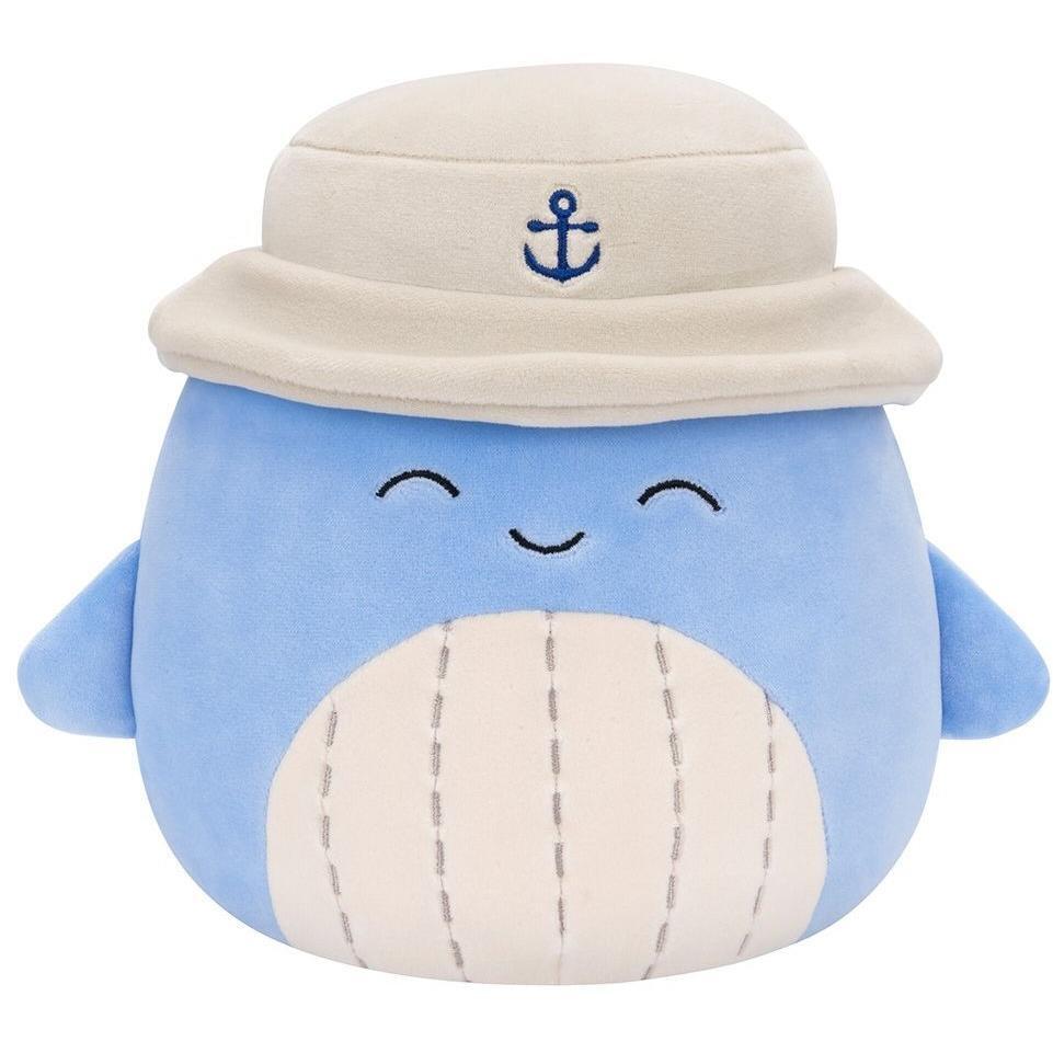 Мягкая игрушка Squishmallows - Синий Кит Самир в панаме (19 см), (SQCR06593) фото 1