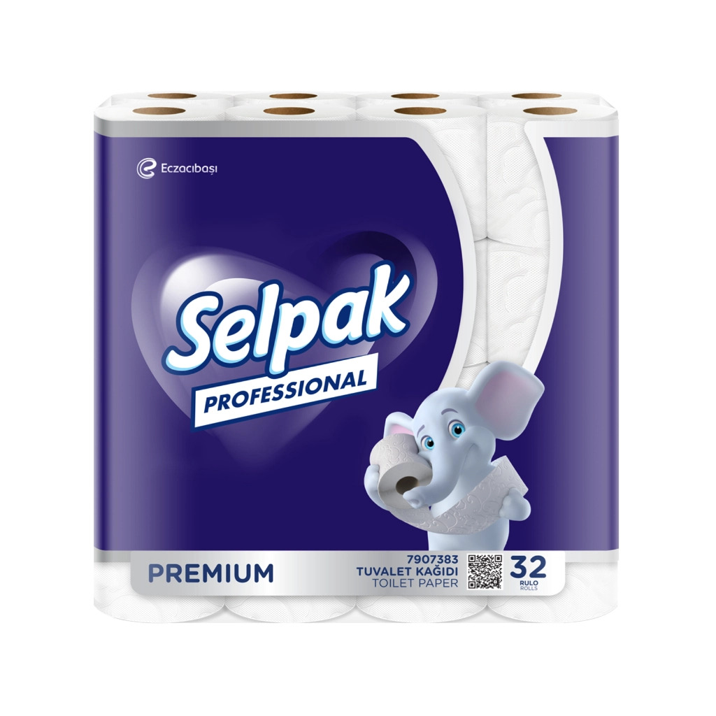 Бумага туалетная Selpak Professional Premium Целлюлозная 3 слоя 32 рулона фото1