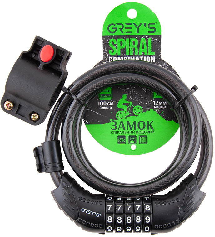 Велозамок Grey's (12x1000мм) GR31210фото1
