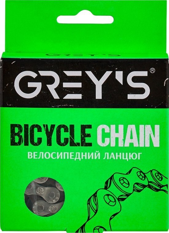 Цепь Grey's S52, 7-8 speed, Half Silver (116 звеньев) GR24217 фото1