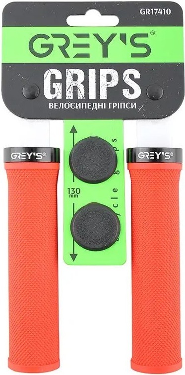 Грипси керма Grey's (130 мм, замок односторонній, чорно-червоні) GR17410 фото1
