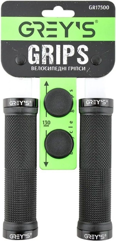 Грипси керма Grey's (130 мм, замок двосторонній, чорні) GR17500 фото1