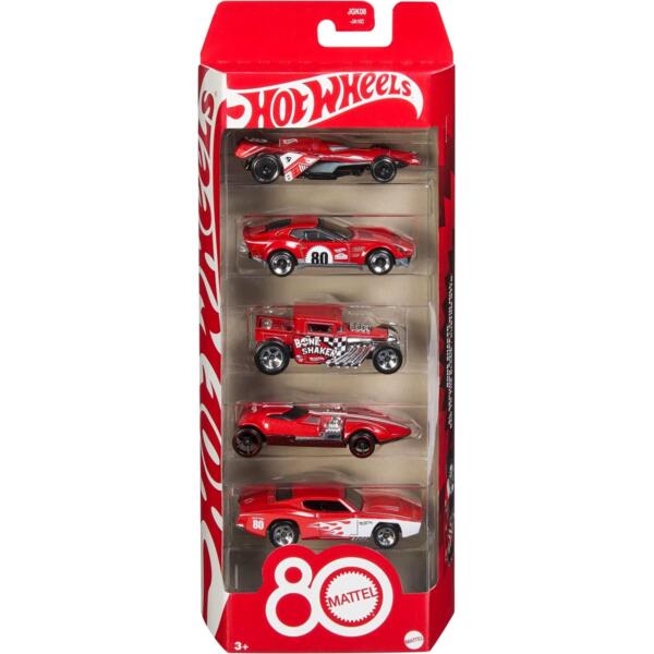 

Набор из 5 базовых машинок "80 лет драйва Mattel" Hot Wheels (JGK08)