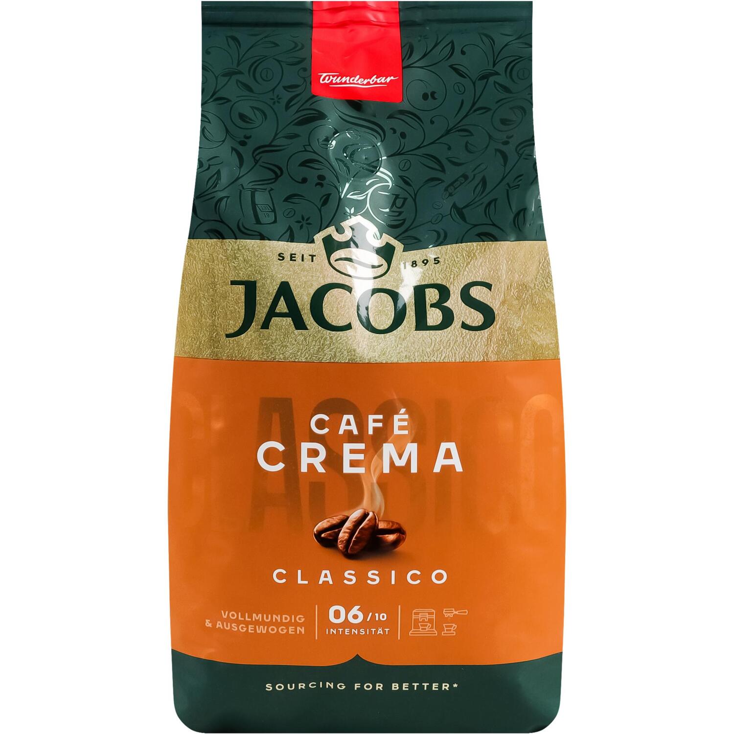 Кофе Jacobs зерна, 1000г, Crema Classico, купаж арабика/робуста фото