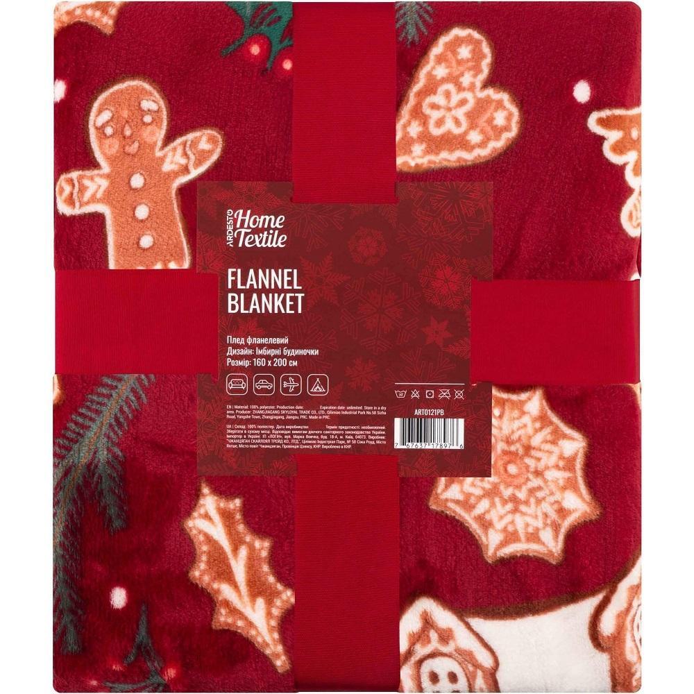 Плед ARDESTO Christmas Flannel 160х200см имбирные домики (ART0121PB) фото 1