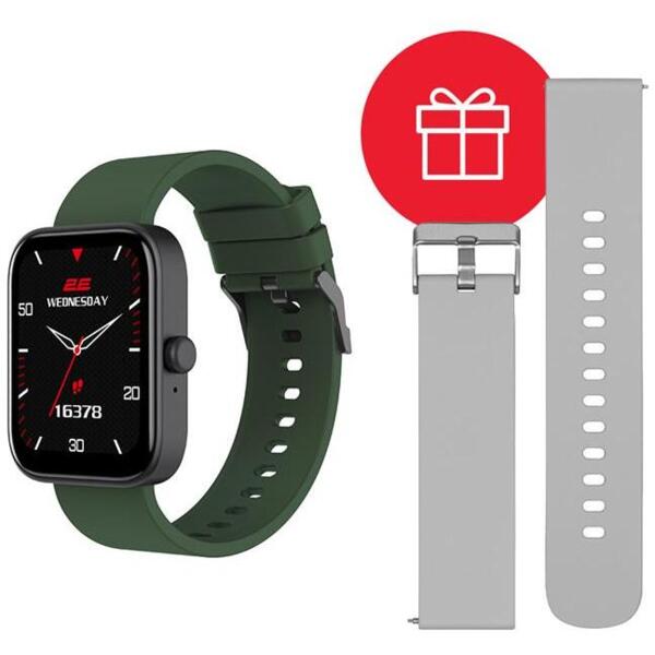 

Смарт-часы 2E Alpha SQ Music Edition 46mm Black-Green + ремешок серый (2E-CWW40BKGN-WS)