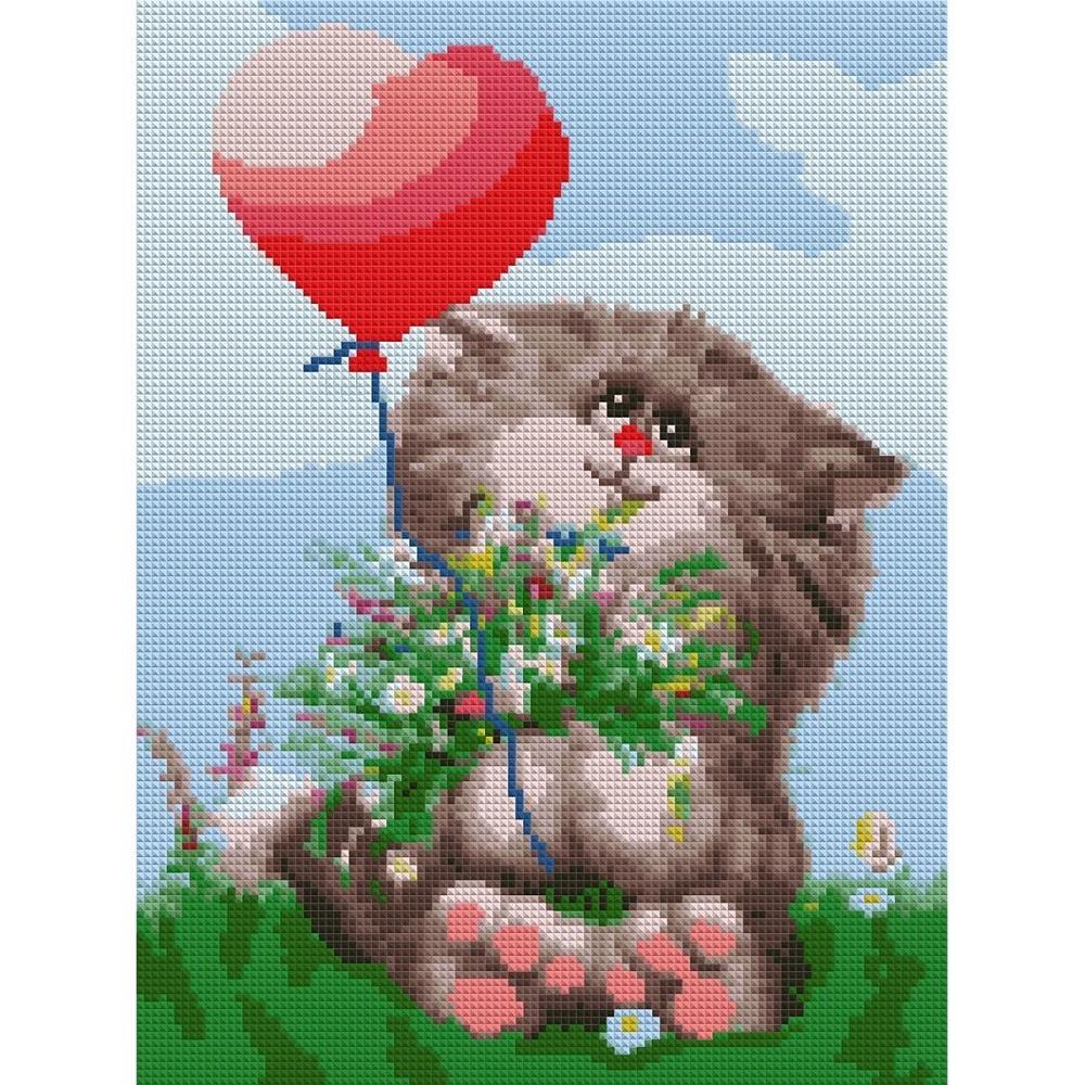 Алмазна мозаїка Santi Котик з кулькою, 30*40см на підрамнику (954714)фото1