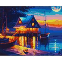 Алмазна мозаїка Santi Річковий захід сонця, 40*50см на підрамнику (954717)