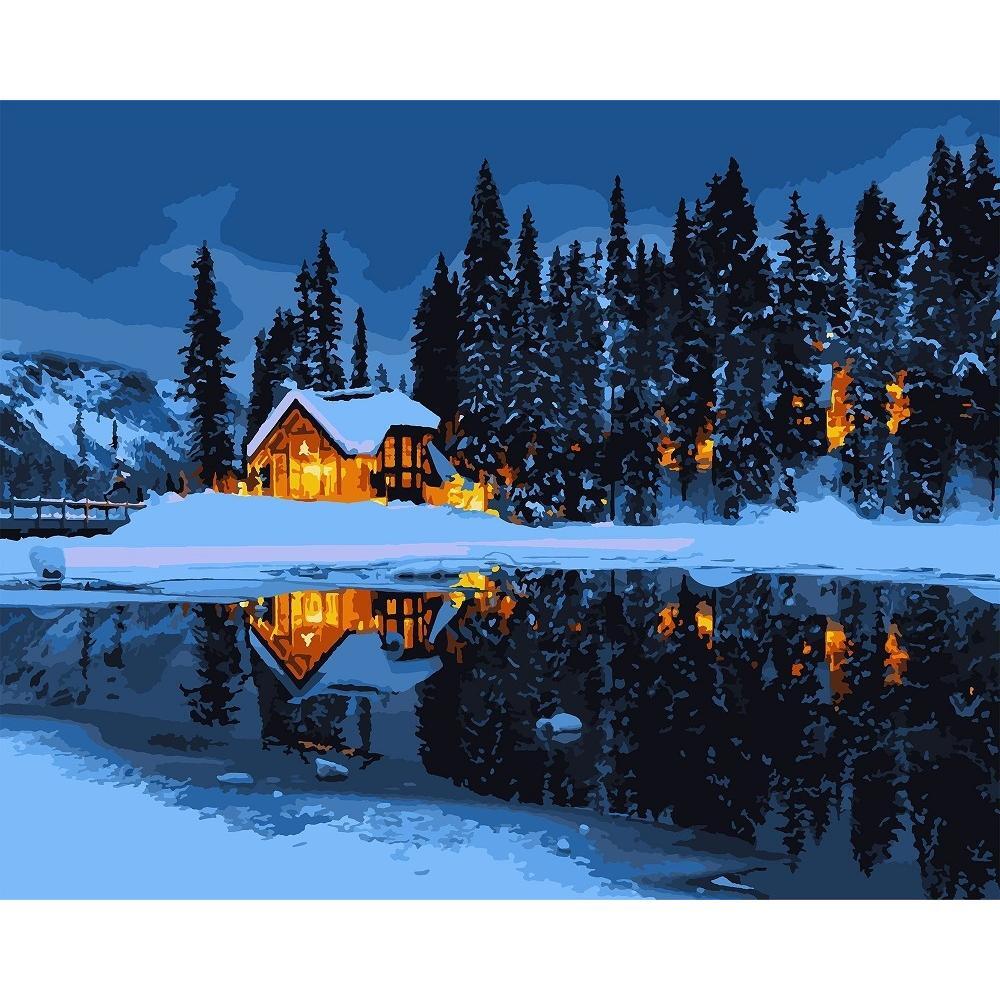 Картина по номерам Santi Дом лесника, 40*50см, LED подсветка (955062) фото 1