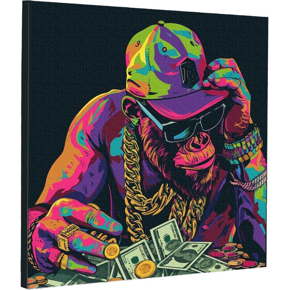 Картина за номерами Santi Гроші та стиль, 40*40см, неонові фарби (955052)фото1