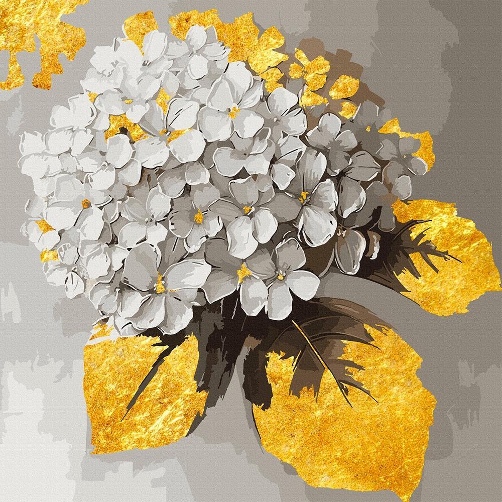 Картина по номерам Santi Золотая гортензия, 40*40см, поталь (955138) фото 1