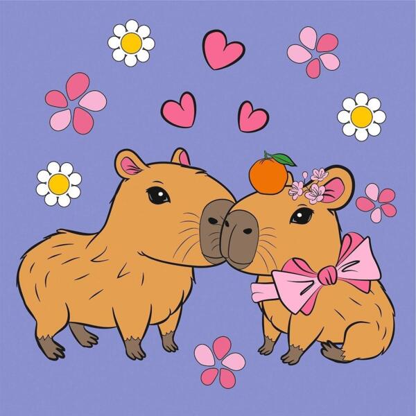 

Картина по номерам Santi Капибары in Love, 25*25см (955480)