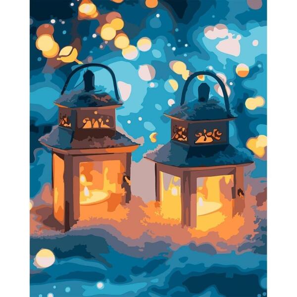 

Картина по номерам Santi Фонарики в снегу, 40*50см, LED подсветка (955084)