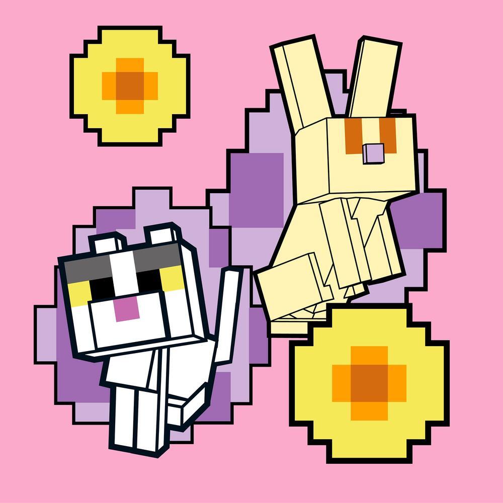 Картина за номерами Santi Майнкрафт. Кролик та котик, 25*25см (955470)фото1