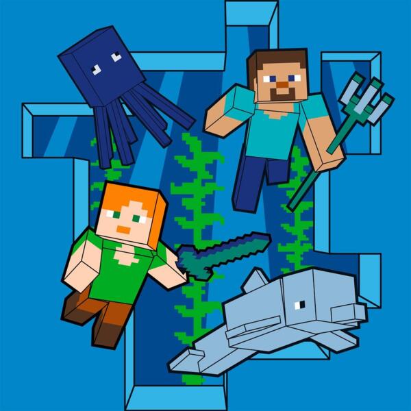 

Картина по номерам Santi Майнкрафт. Стив и Алекс в подводном мире, 25*25см (955475)