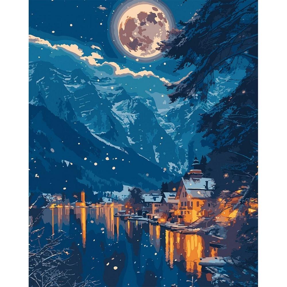 Картина по номерам Santi Ночь в горах, 40*50см, LED подсветка (955092) фото 1