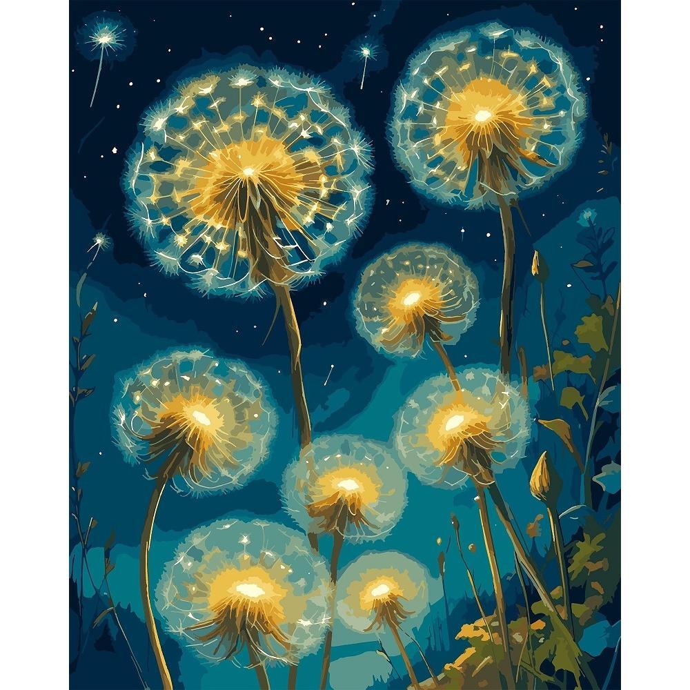Картина по номерам Santi Сияющие одуванчики, 40*50см, LED подсветка (955065) фото 1
