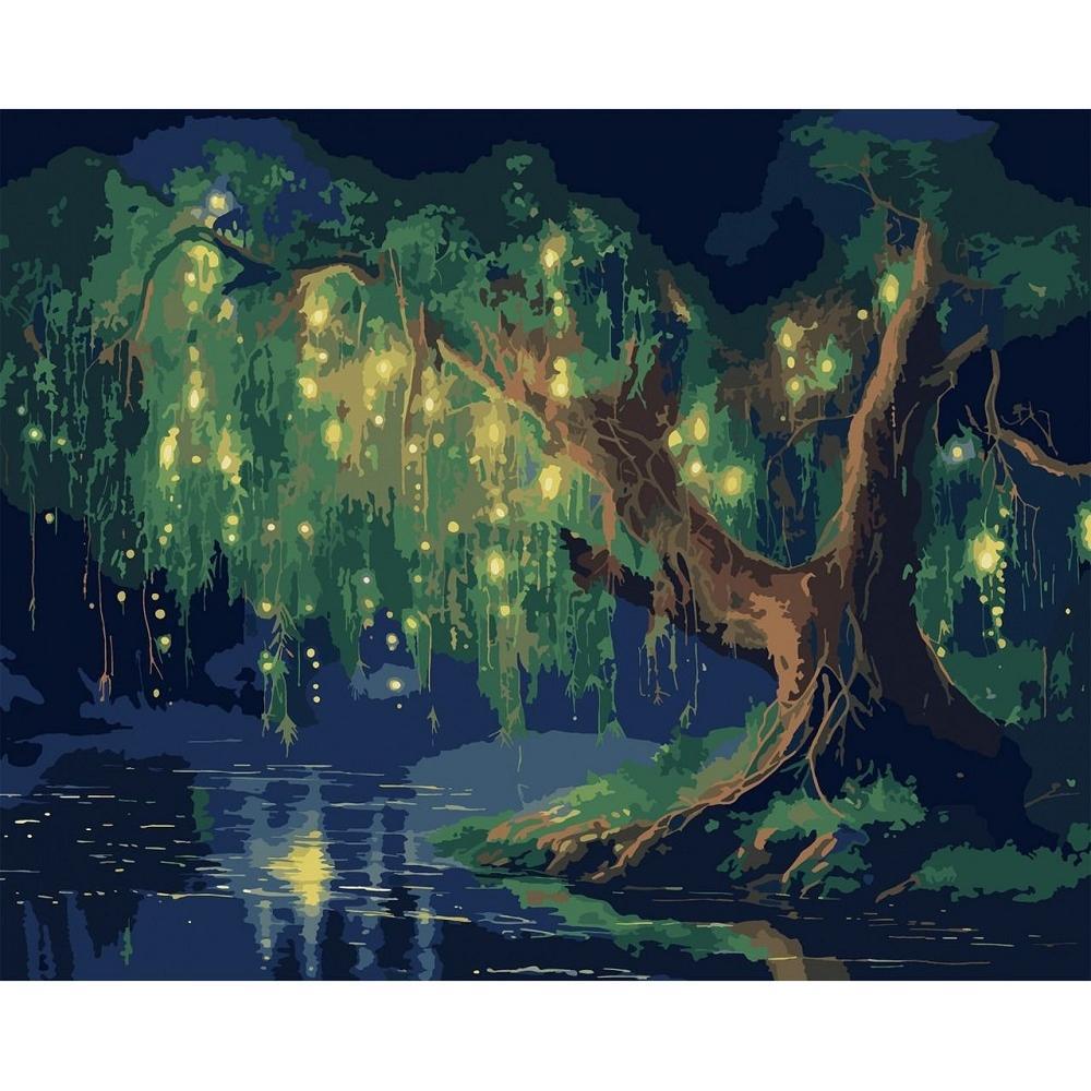 Картина по номерам Santi Таинственное дерево, 40*50см, LED подсветка (955076) фото 1