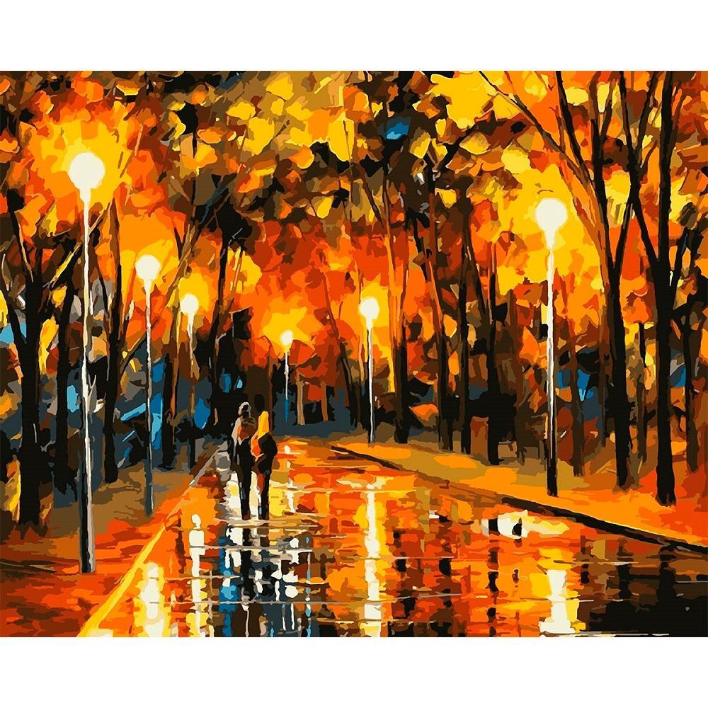 Картина по номерам Santi Осенний парк, 40*50см, LED подсветка (955074) фото 1