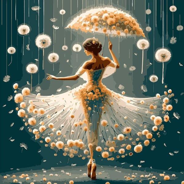 

Картина по номерам Santi Танец с одуванчиками, 40*40см, LED подсветка (955072)