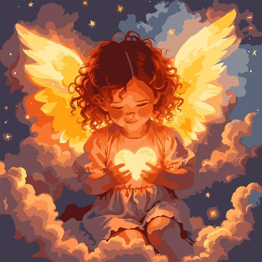 Картина по номерам Santi Ангел любви, 40*40см, LED подсветка (955428) фото 1