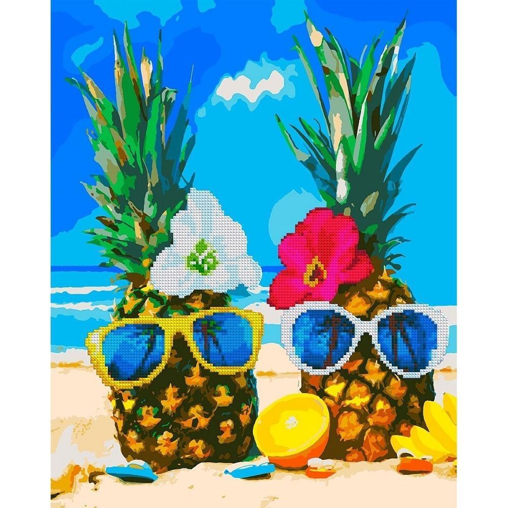 Картина по номерам с алмазной мозаикой Santi Ананасовая экзотика,40*50 см. (954906) фото 1