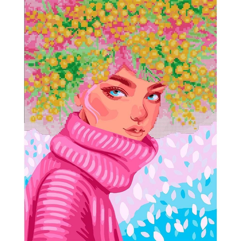 Картина за номерами з алмазною мозаїкою Santi Дівчина-мімоза, 40*50 см. (954903)фото