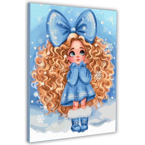 

Картина по номерам с алмазной мозаикой Santi Девочка с бантом, 40*50см (954998)