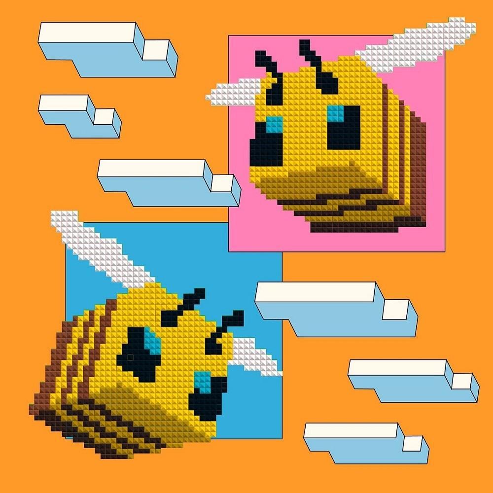 Картина по номерам с алмазной мозаикой Santi Майнкрафт. Пчелки, 25*25 см (954928) фото 1