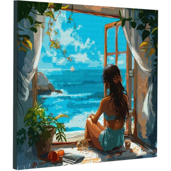 

Картина по номерам с алмазной мозаикой Santi Взгляд на море, 40*40см (954995)