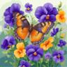 Картина по номерам с алмазной мозаикой Santi Яркая бабочка,40*40 см. (954907)
