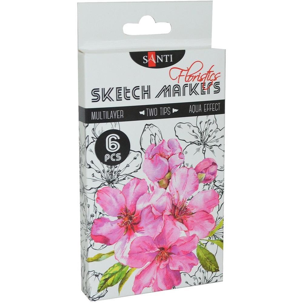Набір маркерів Santi sketch Floristics, 6 шт / уп. (390569)фото1