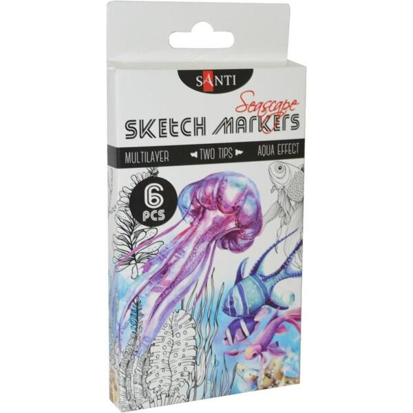 

Набор маркеров Santi sketch Seascape, 6 шт/уп. (390567)