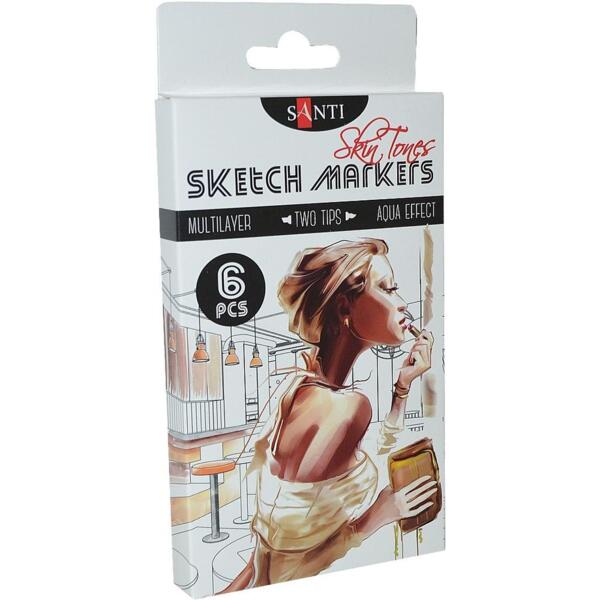 

Набор маркеров Santi sketch Skin Tones, 6 шт/уп. (390568)