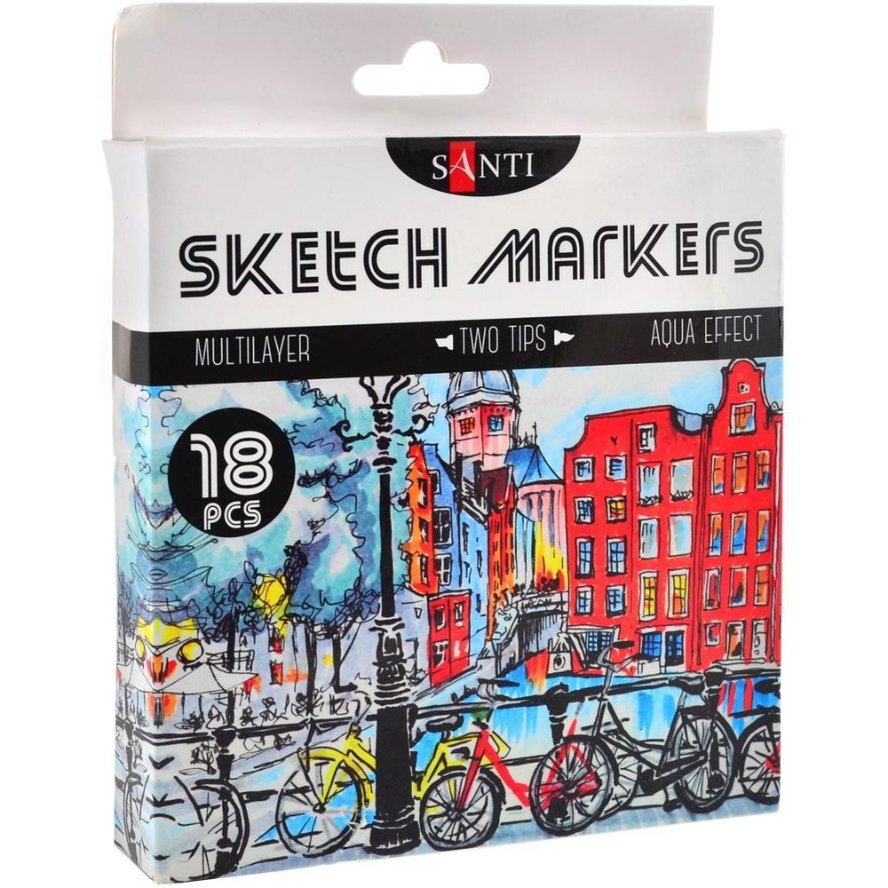 Набір маркерів Santi sketch, 18 шт/уп (390527)фото1