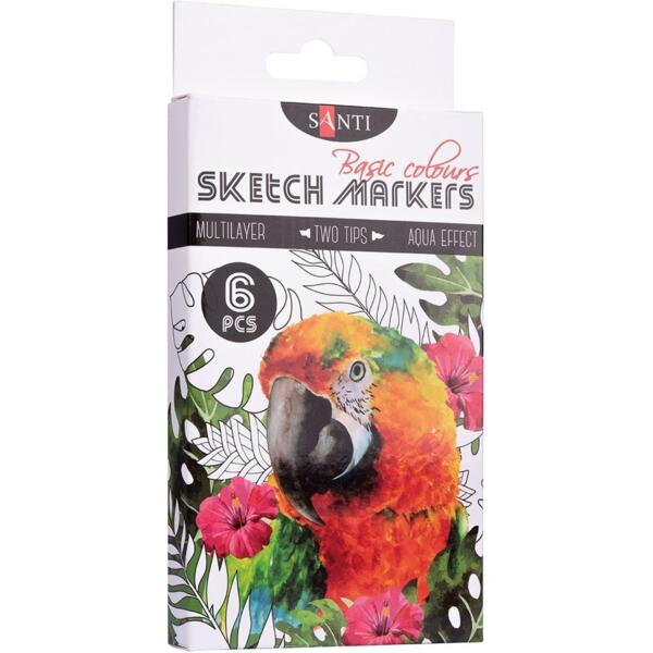 

Набор маркеров Santi sketch Basic Colours, 6 шт./уп. (390546)