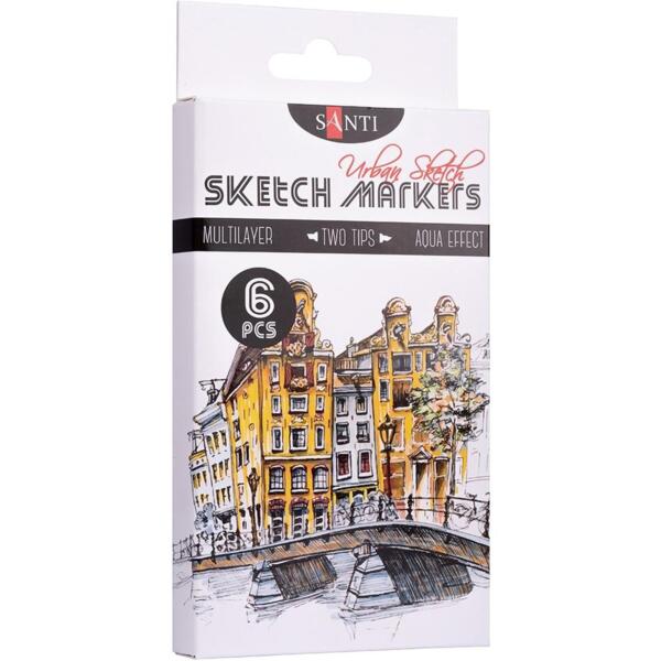 

Набор маркеров Santi sketch Urban Sketch, 6 шт./уп. (390548)